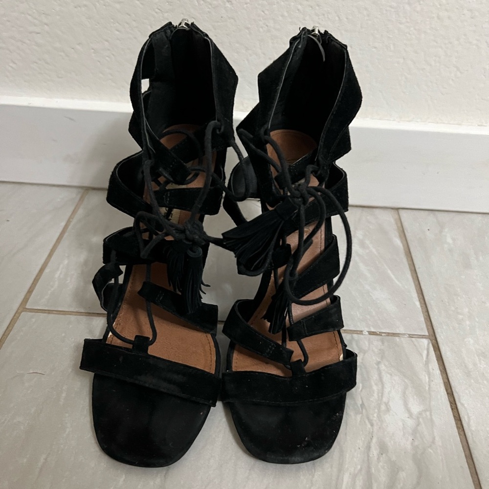 Steve Madden Strappy Black Open Toe Heels